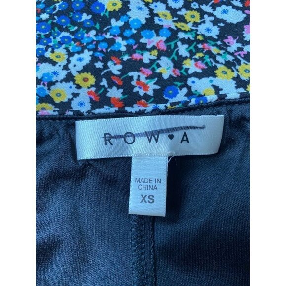 ROWA Women Black Floral Spaghettis Strap Dress BNWOT Sz XS Cowl Neck - Picture 5 of 6